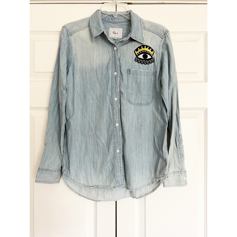 Rails Cleopatra Button Up Distressed Wash Patch S… - image 2
